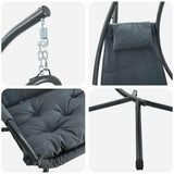 Hanging Egg Chair Folding Anthracite 94 x 107 x 196.5 cm Steel 42003852