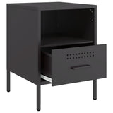 ZNTS Bedside Cabinet Black 36x39x50.5 cm Steel 843054