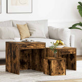 Nesting Tables 3 pcs Smoked Oak Engineered Wood 815225