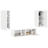TV Cabinet Set Wall-mounted 2 pcs White Engineered Wood 3408970