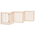 Dog Gate with Door Foldable 6 Panels 300 cm Poplar Wood 352237