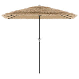 Garden Parasol with LEDs and Steel Pole Brown 248x248x248 cm 4005117