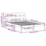 Bed Frame with Headboard Brown 140 x 200 cm Solid Pine wood 872161