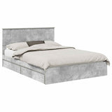 Storage Bed Concrete Grey 150 x 200 cm Engineered Wood 3408448