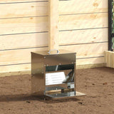 Chicken Treadle Feeder Silver 33 x 42 x 40 cm Galvanised Steel 874692