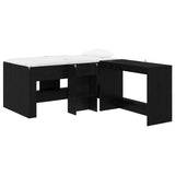Kids'High Bed Frame with Desk 2 pcs Black Oak Engineered Wood 3423463