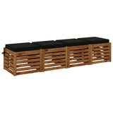 Seat Cushions SOEST 4 pcs 100% Polyester Black 50 x 50 x 7 cm 944571