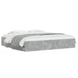 Bed Frame with Drawers without Mattress Concrete Grey 180x200 cm Super King 3207255