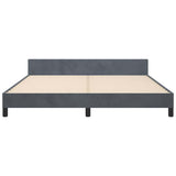 Bed Frame without Mattress Dark Grey King Velvet 347610