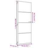 Interior Door Slim Golden 76x201.5 cm Tempered Glass and Aluminium 155132