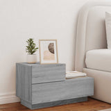 Bedside Cabinet with LED Lights Grey Sonoma 70x36x40.5 cm 836782
