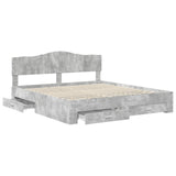 Bed Frame Concrete Grey 180 x 200 cm Engineered Wood 3413162