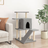 Cat Tree with Sisal Scratching Posts Light Grey 97 cm 172098
