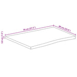 ZNTS Table Top 70x60x3.8 cm Rectangular Solid Wood Acacia Live Edge 370643