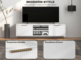 Modern TV Stand Cabinet for TVs up to 55", TV Unit with 2 Open Shelves and 2 Cabinets, Entertainment T3398P343173