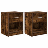 Bedside Cabinets 2 pcs with Drawer Smoked Oak 40x34x50 cm 858776
