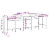 Work Cabinet Set with Drawer with Storage 5 pcs Red and Grey 3321393