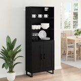 Highboard with Drawer 2 pcs Black Oak Engineered Wood 3416220