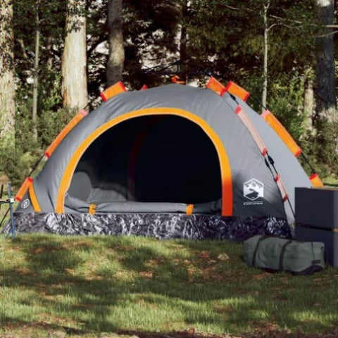 ZNTS Camping Tent 2-Person Grey and Orange Quick Release 4004163
