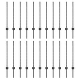 Embedded Fence Post 22 pcs Grey 120 cm Powder-Coated Steel 3335934