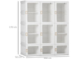 Portable Clothes Wardrobe for Bedroom, Foldable Clothes Organiser with Cube Storage, Hanging Rods, T3398P330515