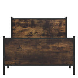 Metal Bed Frame without Mattress Smoked Oak 107x203 cm 4007681