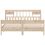 Bookcase Bed without Mattress 180x200cm Super King Solid Wood Pine 3323017
