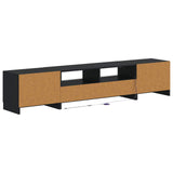 5 Piece LED TV Cabinet Black Engineered Wood 3416999