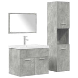 4 Piece Bathroom Furniture Set Concrete Grey Engineered Wood 3324899