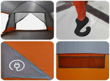 Cabin Tent Grey and Orange 12-Person Polyester and Steel 42028573