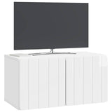 Wall-Mounted TV Cabinet High Gloss White 59.5 x 31 x 30 cm 898369