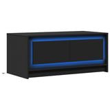 Coffee Table with LED Lights Black Engineered Wood 851985