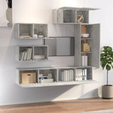 TV Cabinet Set Set of 6 Concrete Grey Engineered Wood Medium 3114553