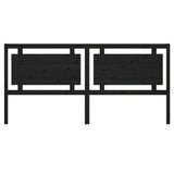 Bed Headboard Black 205.5x4x100 cm Solid Pine Wood 817964