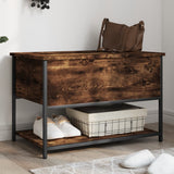 Storage Bench Smoked Oak 70x42.5x47 cm Engineered Wood 839020