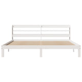Bed Frame with Headboard without Mattress White 180x200 cm Super King 3306795