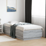 Bed Frame with LED without Mattress Grey Sonoma 90x200 cm 3209637