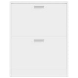White Wooden Shoe Cabinet with 2 Compartments 241242