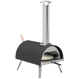 Outdoor Pizza Oven Foldable Legs Pellet Wood Fired Pizza Maker w/ 12" Rotating Stone and Peel T3398P554300