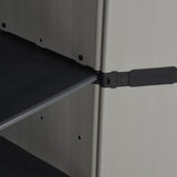 340985 Garden Storage Cabinet with 3 Shelves Grey & Black 34x40x168 cm