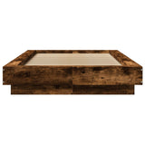 Bed Frame with LED Smoked Oak 80 x 200 cm Engineered Wood 3429583