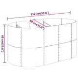 Garden Raised Bed Galvanised Steel 152x80x68 cm Grey 318949