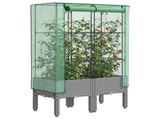 Raised Bed with Greenhouse Cover Rattan Look 80x40x140 cm 4015861