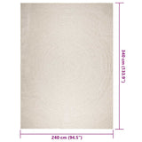 Rug ZIZUR Cream 240x340 cm Jute Look Indoor and Outdoor 4010383