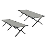 Folding Camping Bed Folding Manual Grey Oxford fabric 42003183