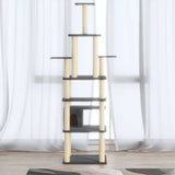 Cat Tree with Sisal Scratching Posts Dark Grey 183 cm 171484