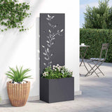 Garden Privacy Screen Floral Anthracite 50 x 32 x 150 cm 876478