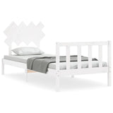 Bed Frame without Mattress White Single Solid Wood Pine 3193432