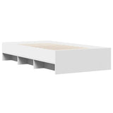 Bed Frame White Engineered Wood, Plywood 90 x 200 cm Bed Frame 3295674