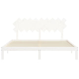 Bed Frame without Mattress White Super King Size Solid Wood Pine 3193742